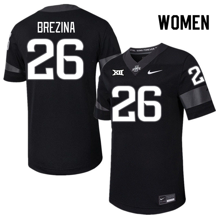 Women #26 Cael Brezina Iowa State Cyclones College Football Jerseys Stitched-Black